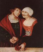 CRANACH, Lucas the Elder Amorous Old Woman and Young Man gjkh oil painting